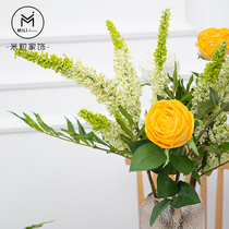 Rice simulation unicorn grass single fake flower dried flower Living Room restaurant wedding simulation flower yellow rose flower art set