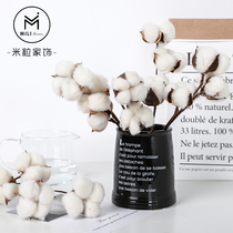 Rice home decoration Home decoration Cotton dried flowers Natural kapok flower bouquet Real flower flower arrangement shooting props Fake flower living room