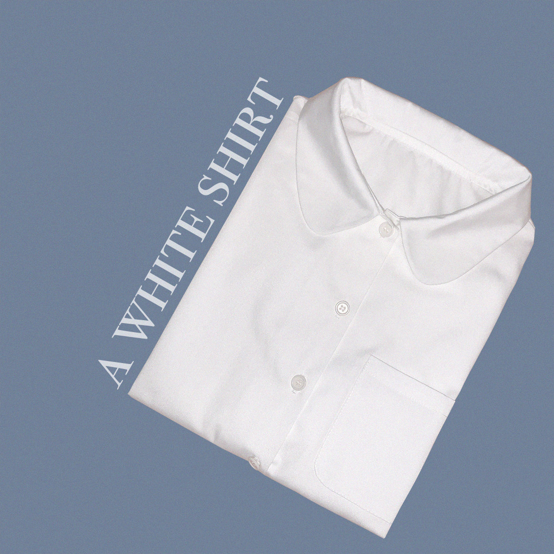 PURE COLOR WHITE BLUE BEIGE GIRLS COLLEGE WIND BASE SECTION TR ROUND COLLAR SHIRT W