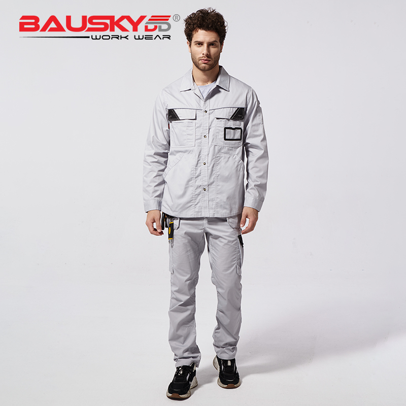 Bauskydd Workwear Polyester-Cotton Breathable and Wear-Resistant Summer Work Clothes Set for Men, Durable Multi-Pocket Labor Protection Uniform Bauskydd Workwear Polyester-Cotton Breathable and Wear-Resistant Summer Work Clothes Set for Men, Durable Multi-Pocket Labor Protection Uniform