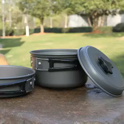 Factory direct selling pot camping pot alumina non-stick 1-2 people outdoor camping stove cookware set 200