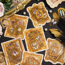 Momo PET Bronzing Sticker Package Southland Illusion Retro Photo Frame Butterfly Small Item Hand Account Decoration Transparent Sticker