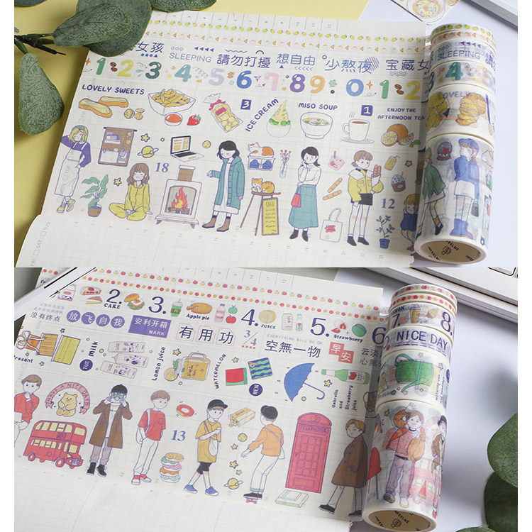 Infelme me suit and paper adhesive tape Life Salt salt Department illustrator small figure hand ledger decorative adhesive tape