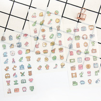 Creative flat hand account sticker small label cute style calendar schedule decoration and paper stickers 6