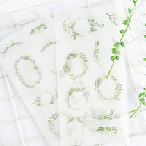 Creativity and paper flat posting of paper leaves Xiaoqing New green plant flower ring DIY handbill decoration closure with 6 sheets of entry