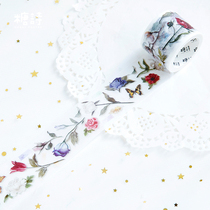 Sugar poem and paper tape fragrance unscented hand-painted rose flower account album Diary DIY decorative sticker