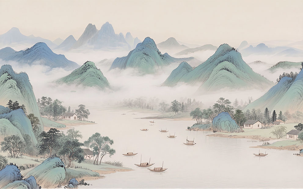新中式复古山水背