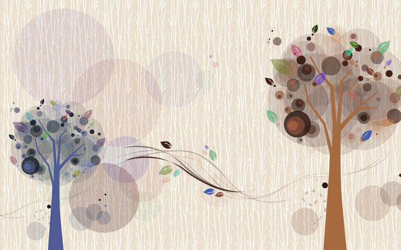 高清圆圈树背景墙