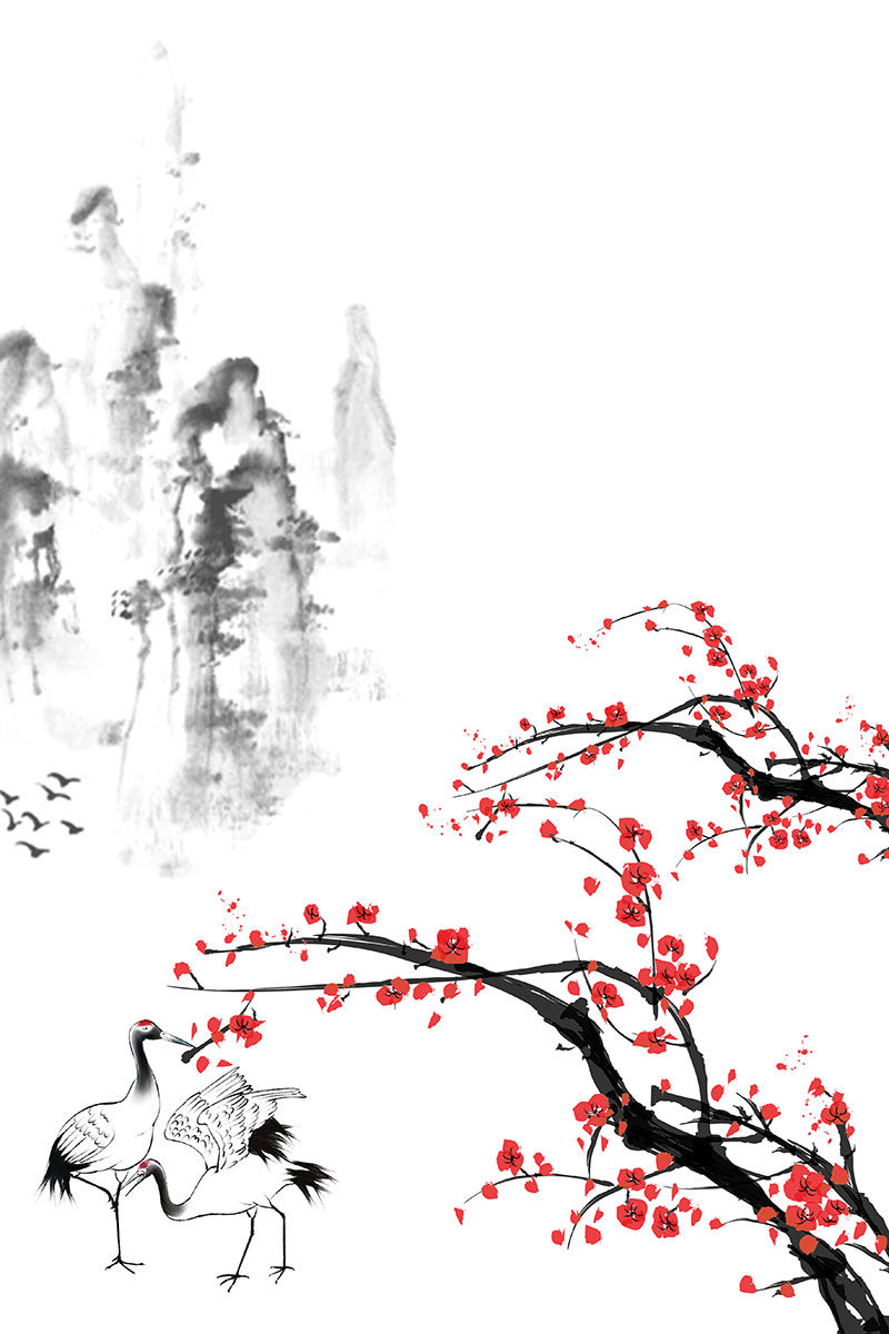 新中式玄关水墨山