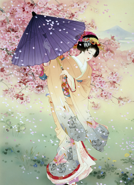 唯美粉色桃花树下