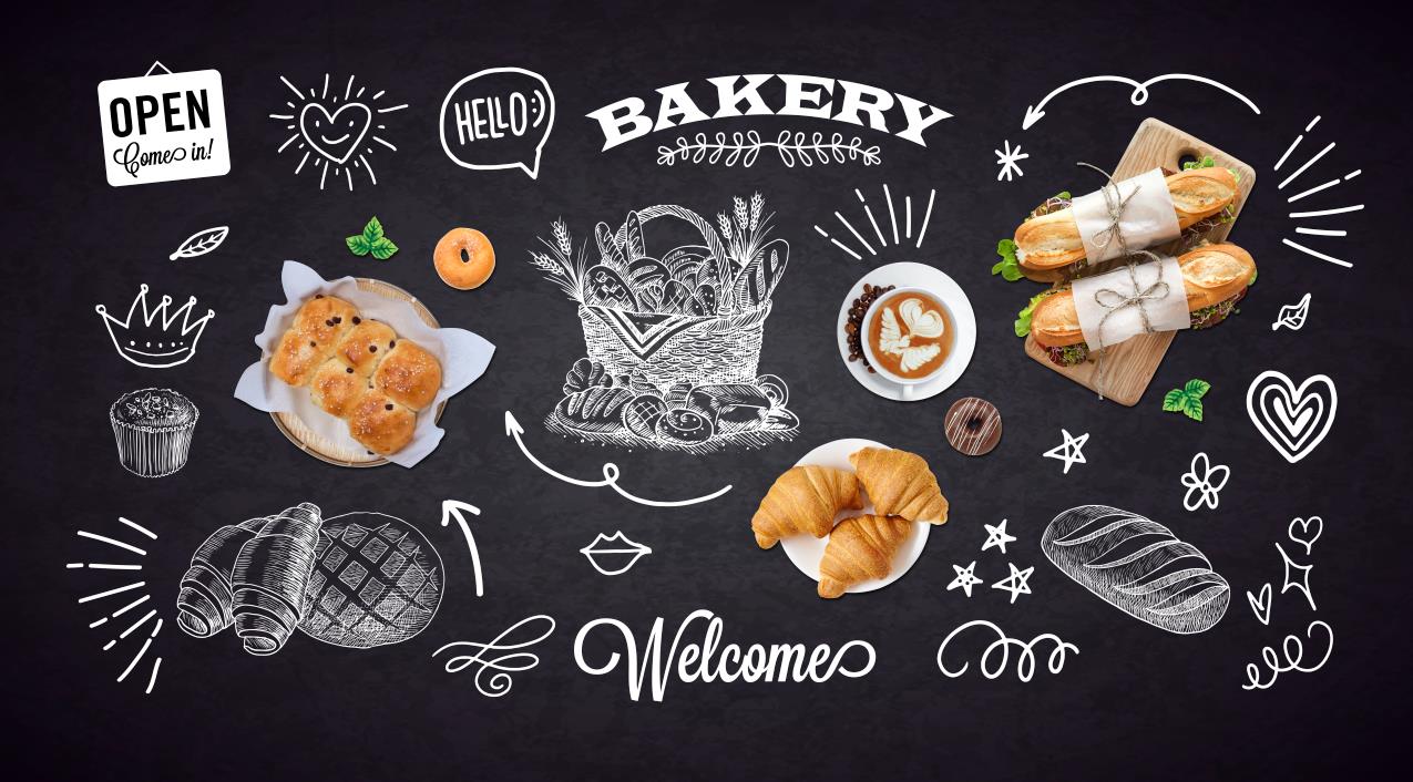 手绘黑板披萨店背