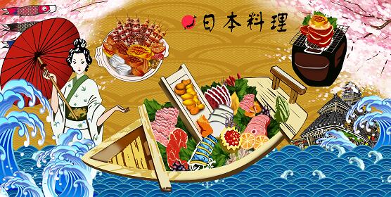 日本料理装饰画餐