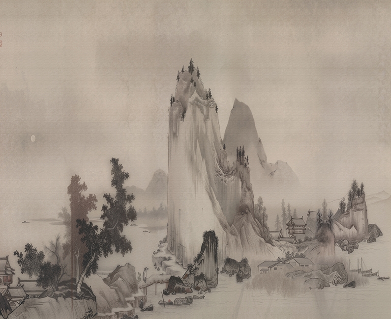 新中式水墨画山水