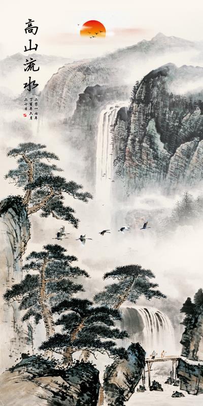 中式山水国画玄关