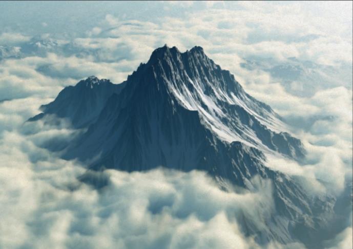 油画肌理高山白云