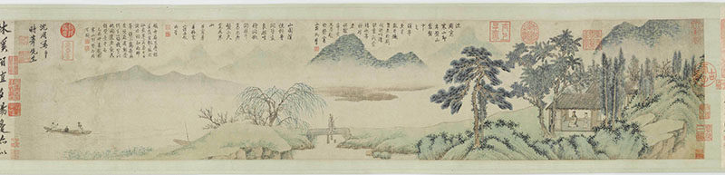 新中式背景墙古画