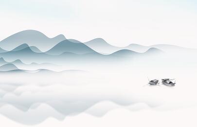 手绘新中式水墨抽