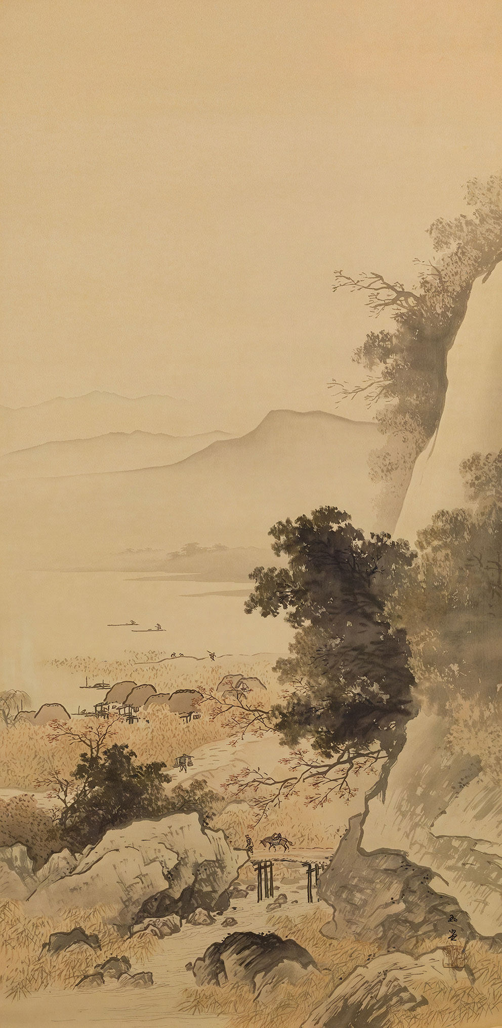 新中式玄关古画水