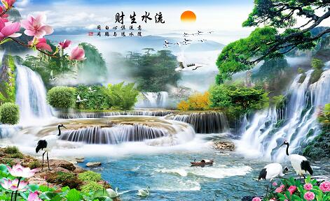 流水生财风景山水