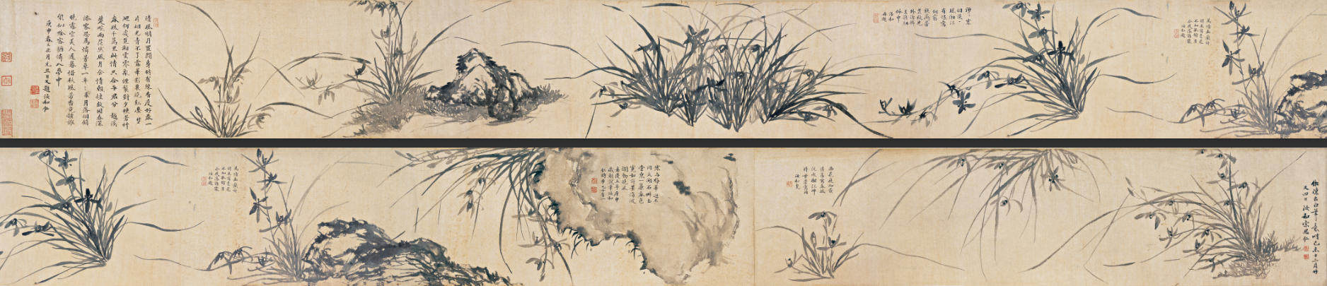 背景墙新中式古画