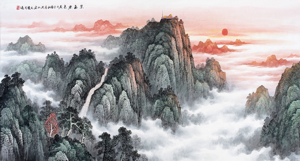 中式国画紫气东来