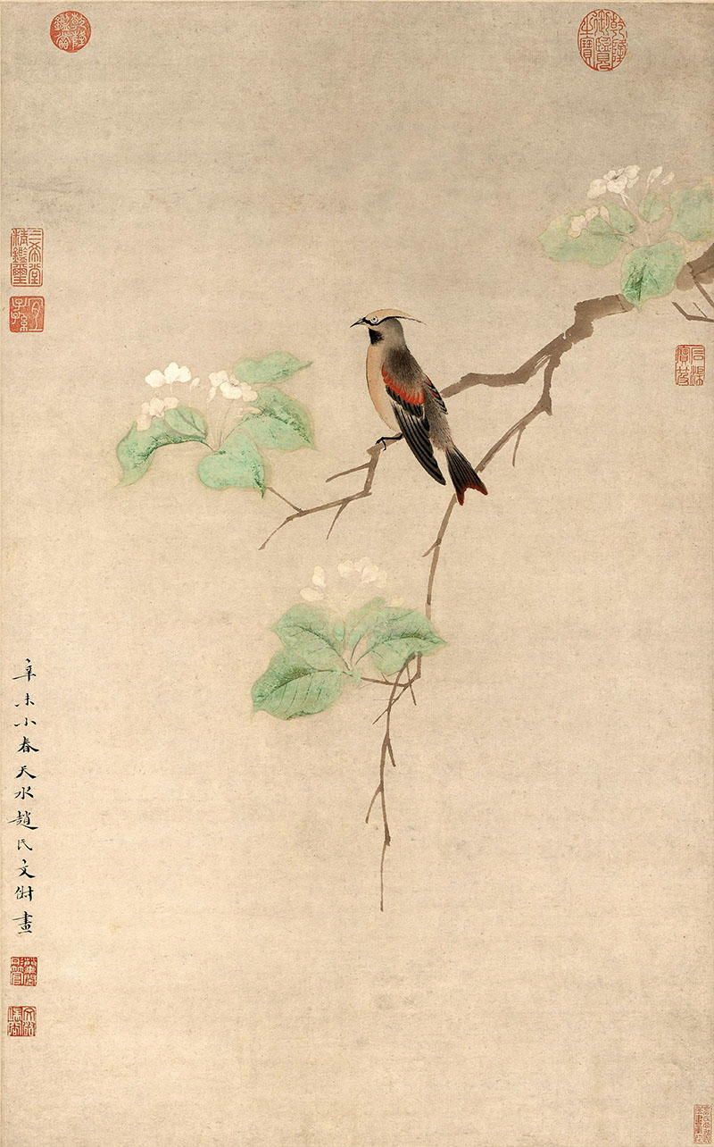 新中式玄关花鸟古