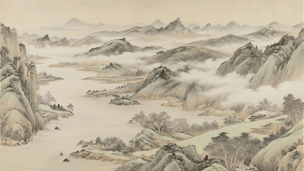 新中式简约山峰背