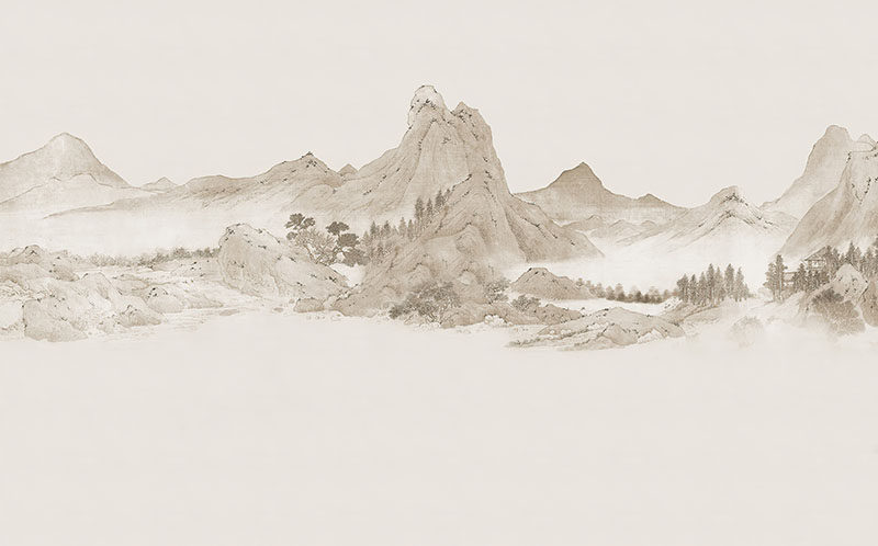 背景墙新中式山水