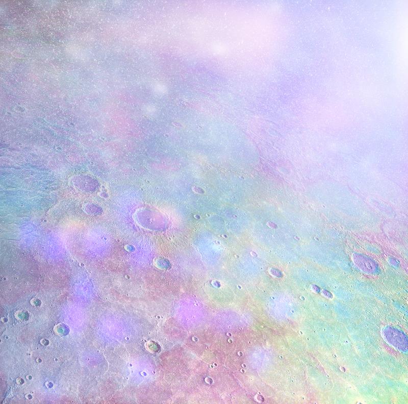 梦幻彩色月亮月球