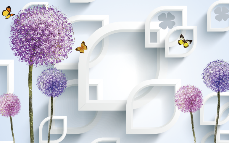 现代简约背景墙蒲