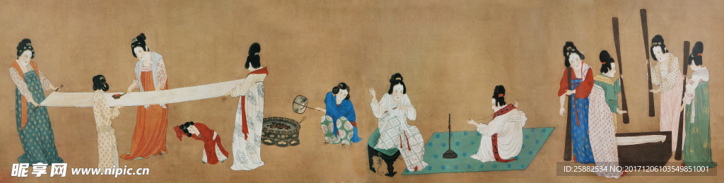新中式古画唐朝捣