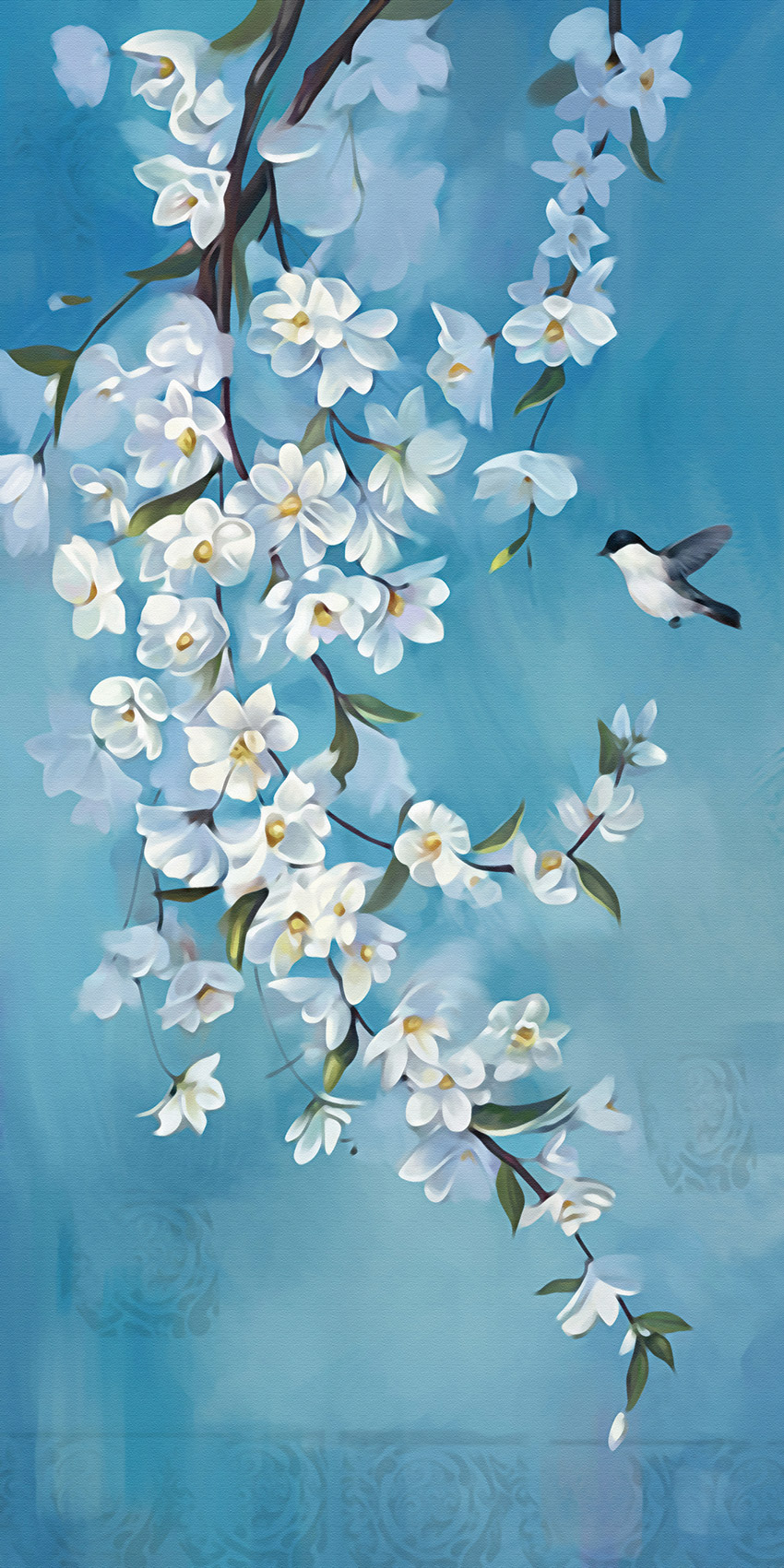 油画花鸟 玄关背
