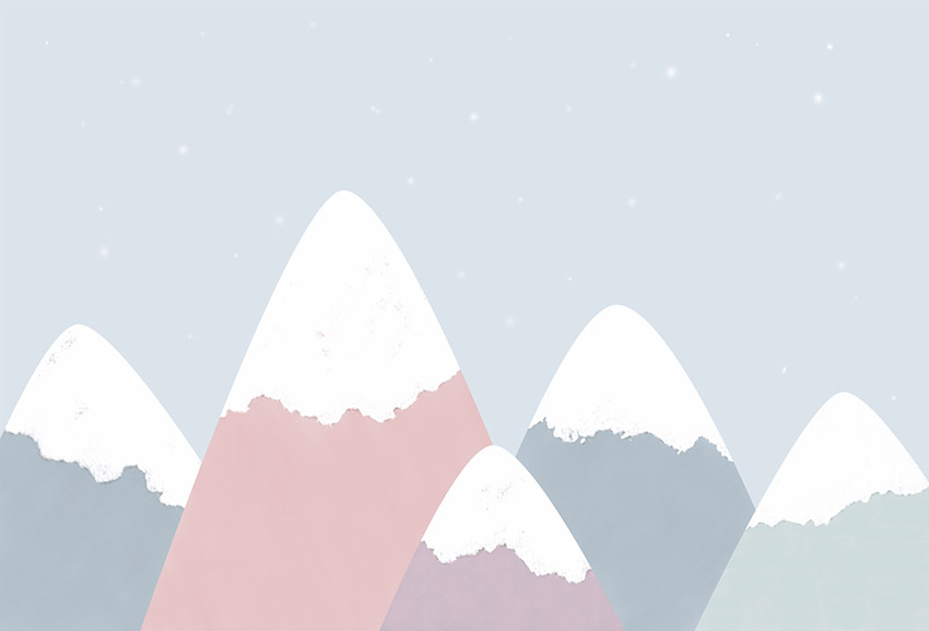 手绘卡通山峰 山