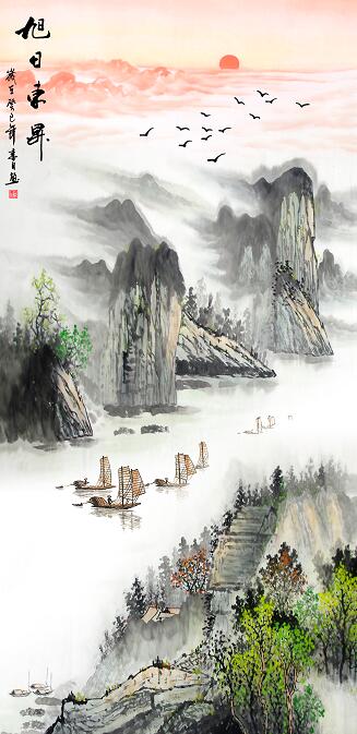 旭日东升玄关旭日