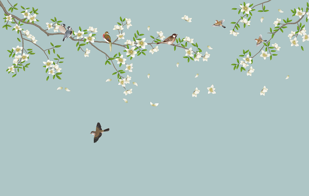 新中式花鸟 手绘