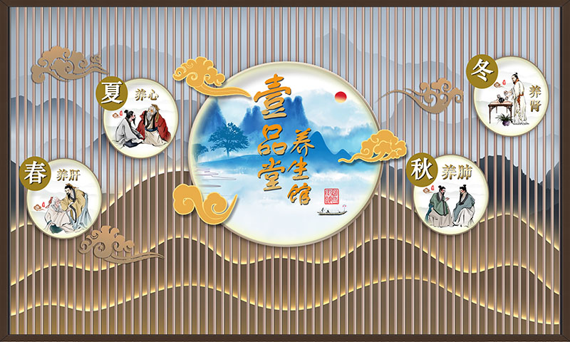 新中式格栅背景墙