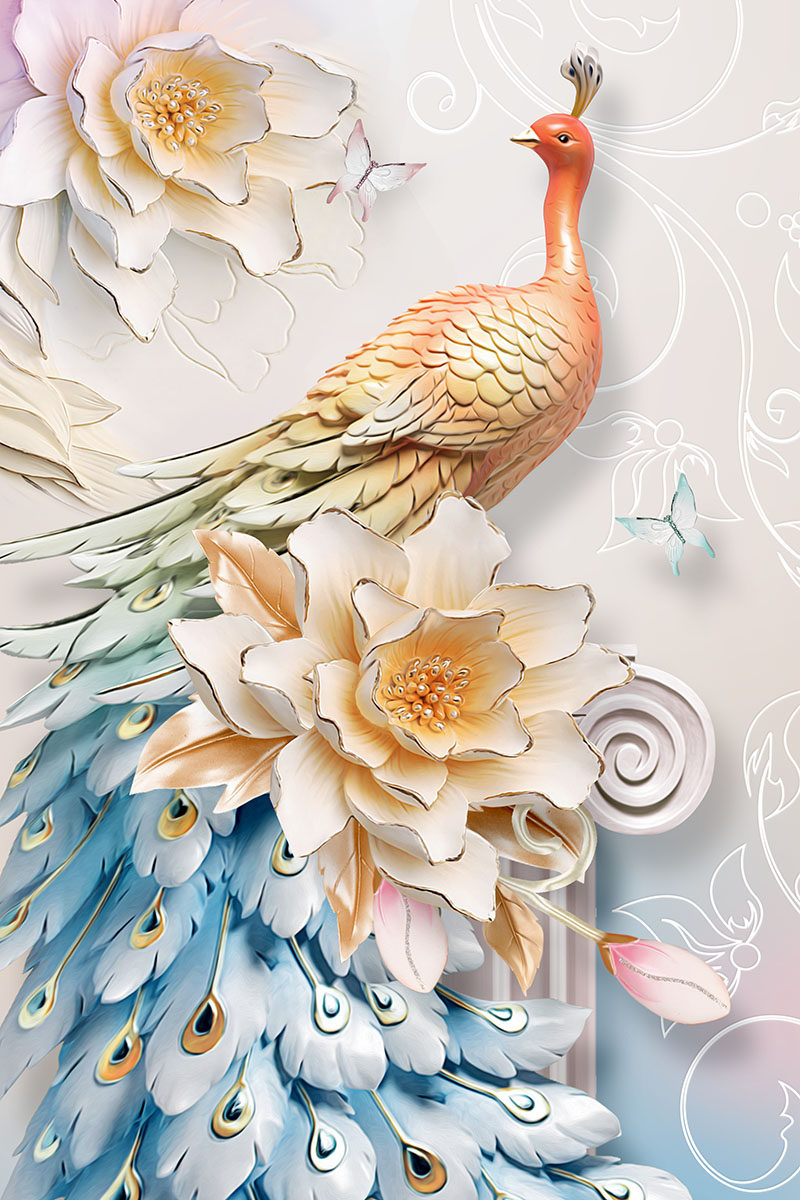 新中式玄关浮雕孔