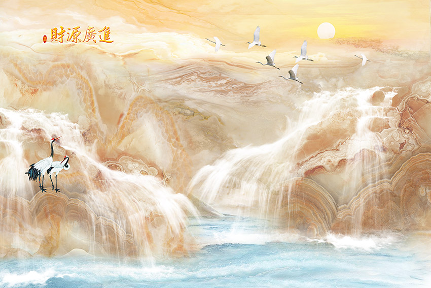 大理石山水背景 