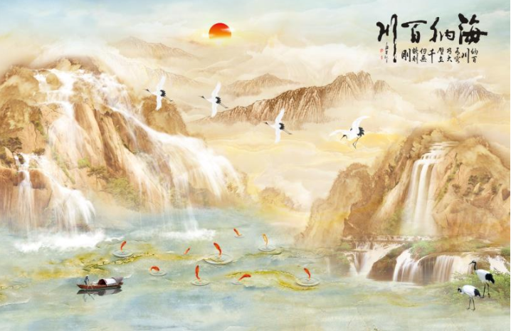 高清大理石纹山水