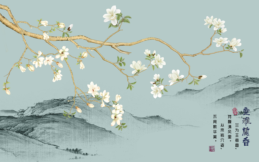 室雅兰香 花鸟背