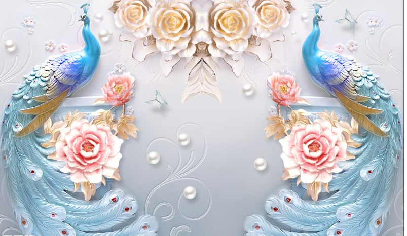3D立体浮雕花开