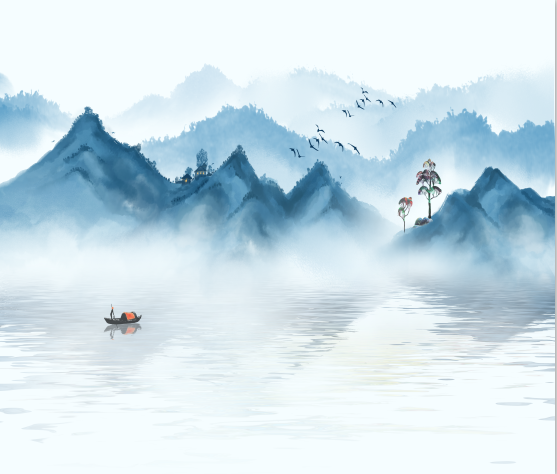 新中式水墨山水风