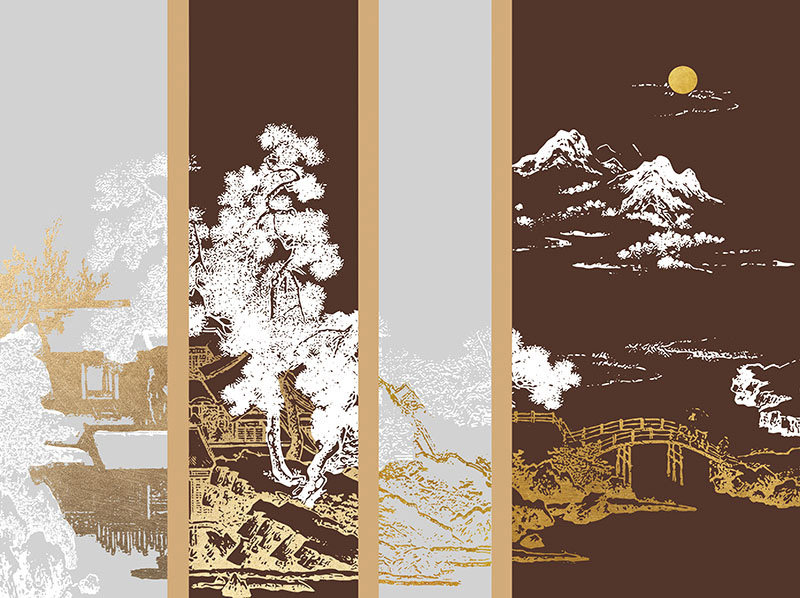 背景墙新中式阁楼