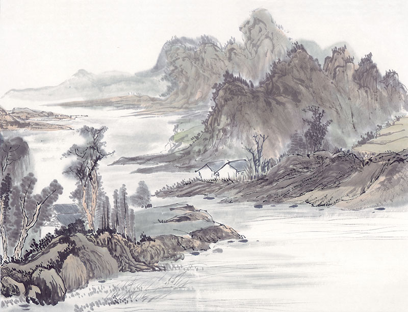 新中式复古山水背