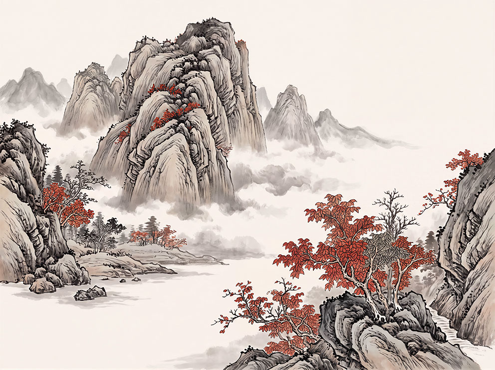新中式复古简约山