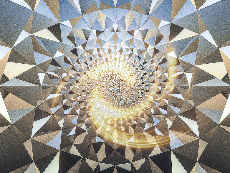 金色金属立体三角