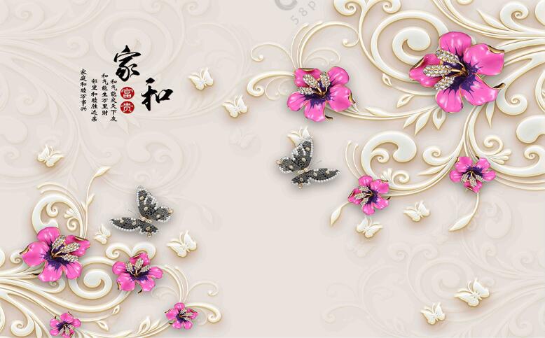 3D浮雕花朵立体