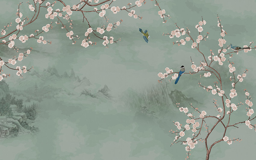 不分层新中式花鸟
