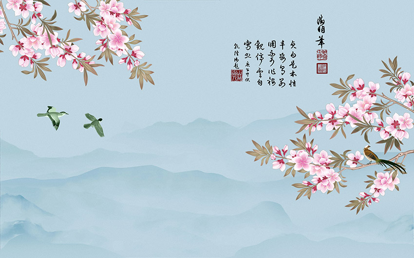 清明画新中式背景