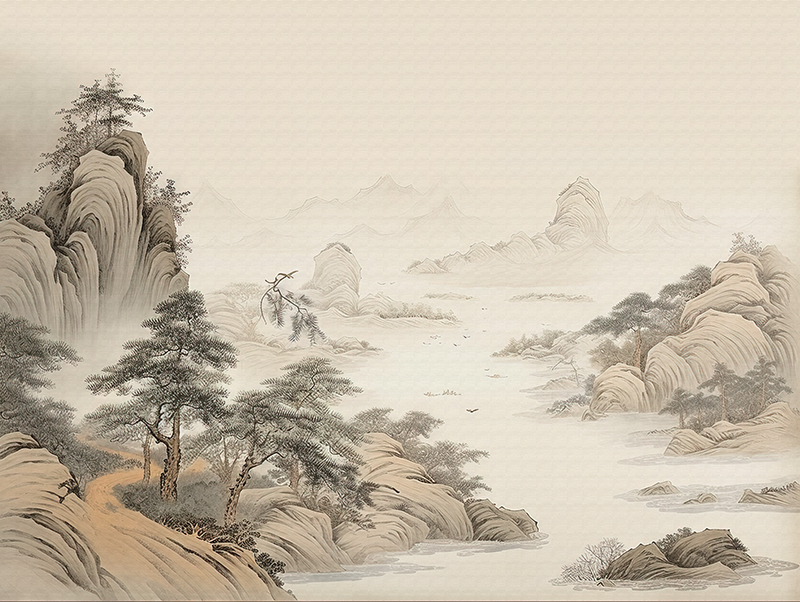 新中式复古山水背